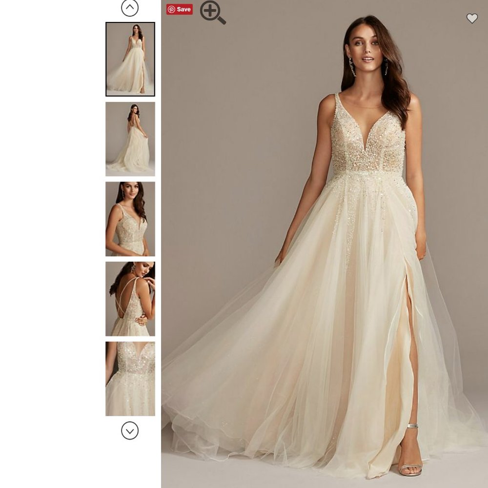 Ivory/Champagne Beaded Wedding Gown